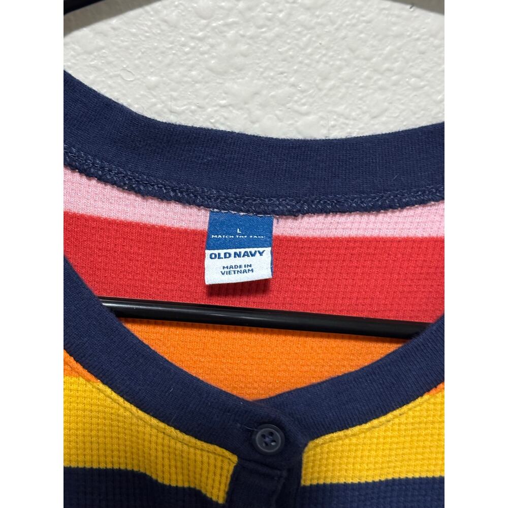 Men’s Women’s Old Navy Rainbow Pajamas One Piece Striped Union Suit Halloween, L - Picture 3 of 5
